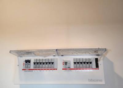 Electrical fuse box on a wall