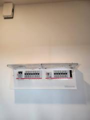 Electrical fuse box on a wall