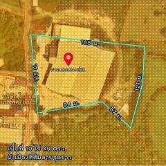 Aerial map view showing the dimensions of a listed property