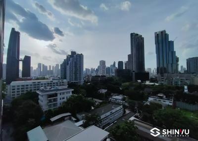 Panoramic cityscape view from a high-rise building