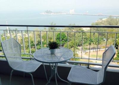 Sea view balcony with outdoor seating