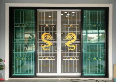 Elegant entrance doors with golden dragon design