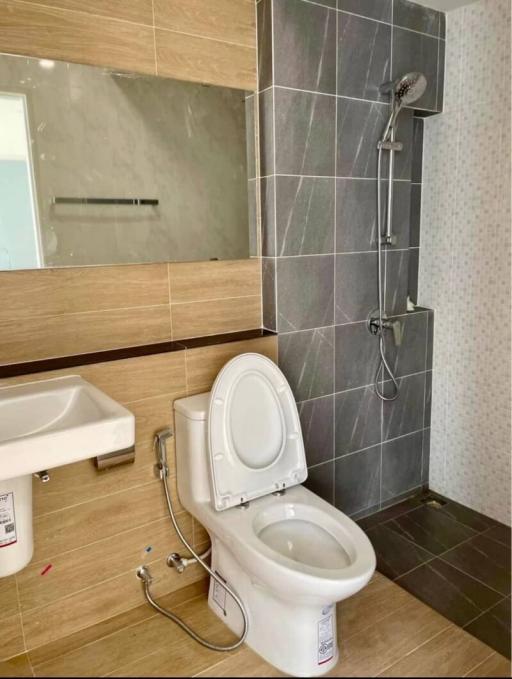 Modern bathroom interior with ceramic fixtures
