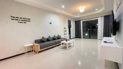 Spacious and modern living room with natural light