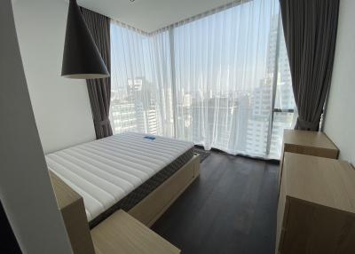 Modern bedroom with city view