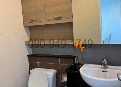 Modern bathroom interior with toilet and sink