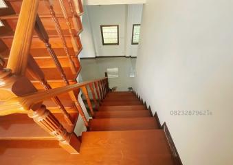 Elegant wooden staircase in a home interior