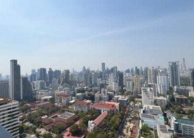 Panoramic skyline view from a high-rise building