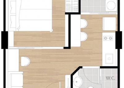 Architectural floor plan of a residential apartment