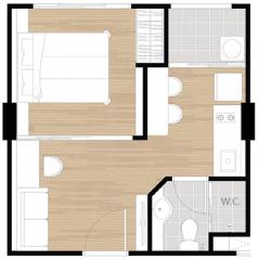 Architectural floor plan of a residential apartment