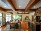 Spacious and elegantly furnished living room with natural lighting