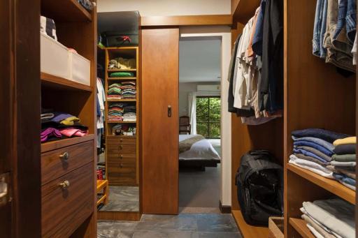 Spacious bedroom with walk-in closet