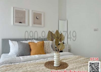 Modern bedroom interior with decorative elements