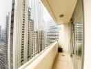 Apartment balcony with city views