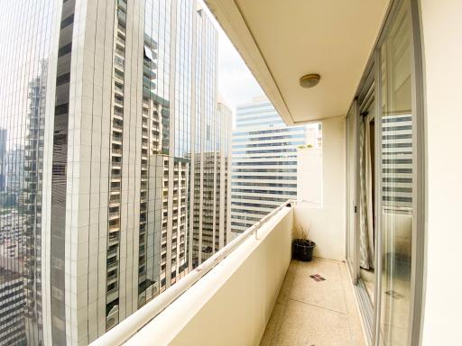 Apartment balcony with city views