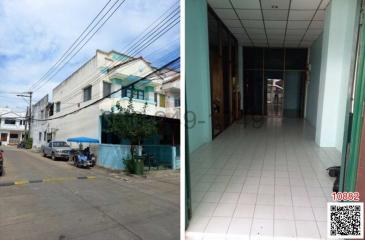 Exterior view of a residential or commercial building and entrance hallway