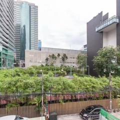 Urban view with buildings and lush greenery