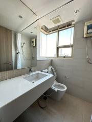 Modern bathroom with natural light