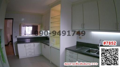 Modern kitchen with white cabinetry and stainless steel sink