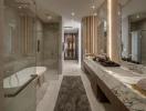Modern bathroom with marble finishes and elegant fixtures