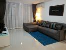 Modern living room with comfortable sofa and sleek design
