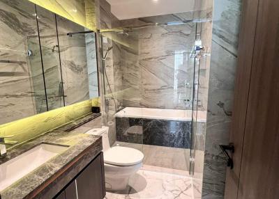 Modern bathroom with marble finish