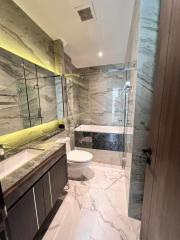 Modern bathroom with marble finish