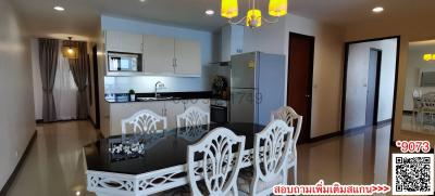 Modern kitchen with dining area and elegant decor