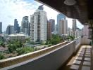 City view from the balcony of a high-rise apartment