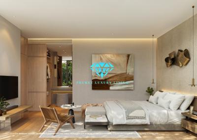 Elegant modern bedroom with natural light
