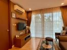 Cozy and well-furnished living room with modern amenities