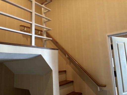 Wooden staircase inside a home