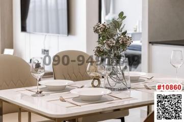 Elegant dining room interior with set table