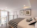 Modern bedroom with mezzanine and stylish interior design