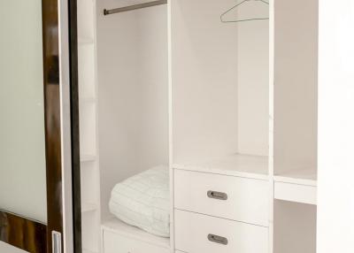 Built-in closet in a modern bedroom