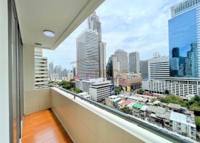 City view from a high-rise balcony