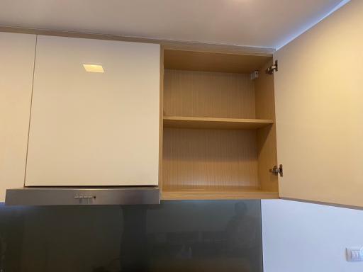 Kitchen cabinet detail showing storage space