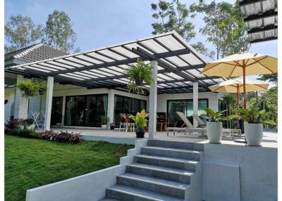 Discover a modern 3-bed pool villa in Nam Phrae, Chiang Mai, offering serenity and breathtaking lake views. Conveniently located near amenities and attractions.