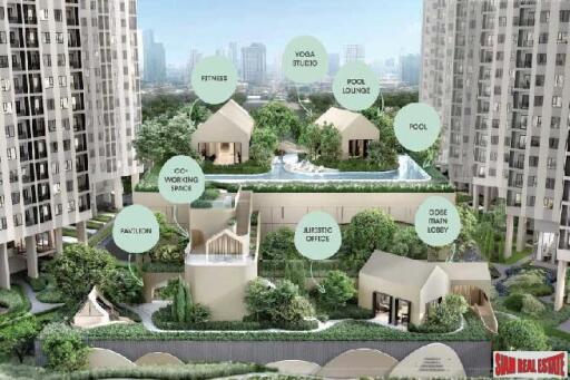 New High-Rise Condo Community with Excellent Facilities and Fully Furnished at Ratchada-Rama 9 - 2 Bed Plus Units