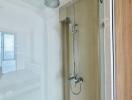 Modern bathroom with a glass shower enclosure