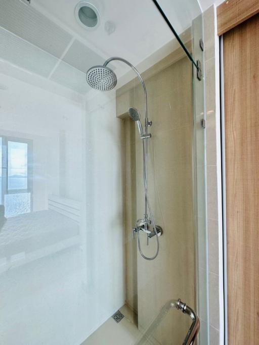 Modern bathroom with a glass shower enclosure