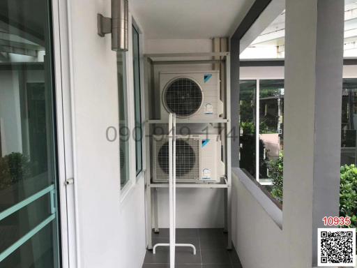 Balcony with air conditioning units