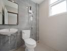 Modern bathroom with natural light