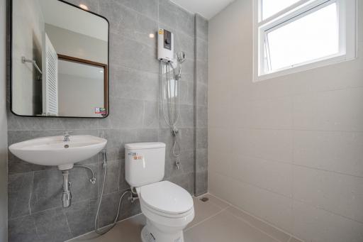 Modern bathroom with natural light