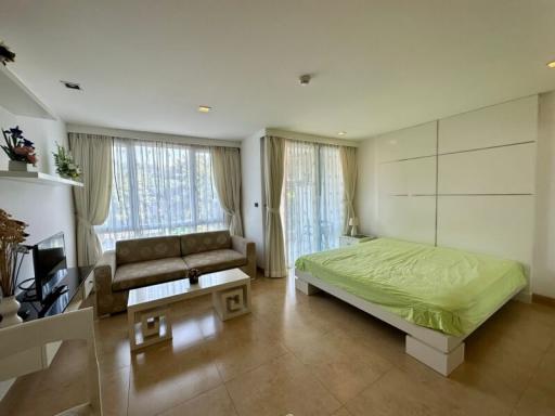 Bright and spacious studio apartment with combined living and sleeping area