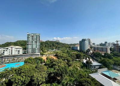 Scenic cityscape view from property showing surrounding buildings and greenery