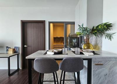 Modern kitchen with breakfast bar and stylish decor
