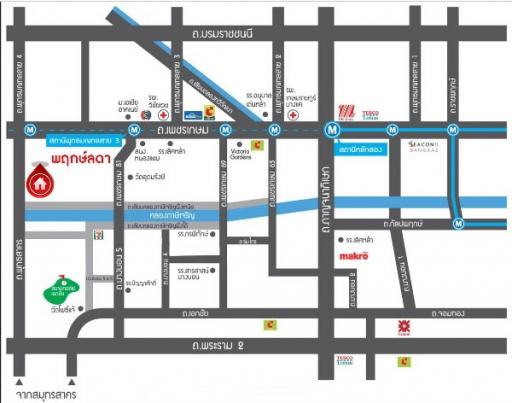 Illustrated map of a street and transportation layout