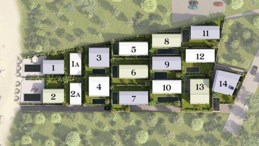 Aerial view of a residential development site plan