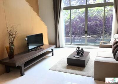 Siamese 39  One Bedroom Loft Style Condo for Rent with Small Garden on Sukhumvit 39